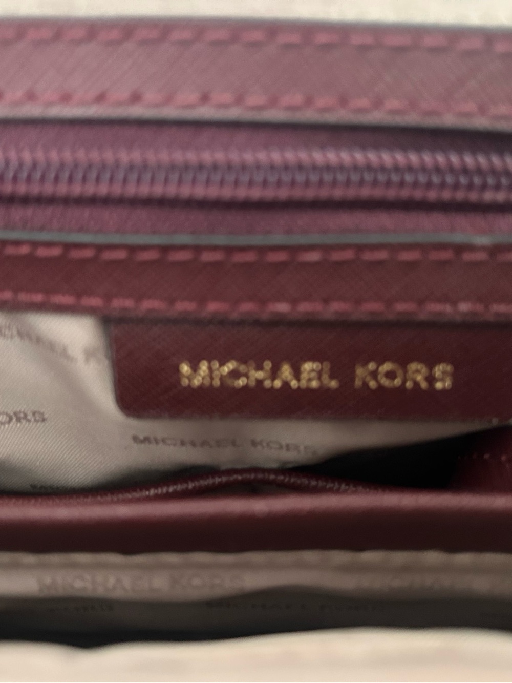Michael Kors Jet Set Large Saffiano Leather Top Zip Tote Oxblood Burgundy - Picture 9 of 9